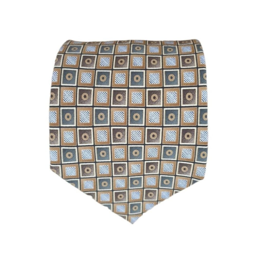 POLO BY RALPH LAUREN Beige Geometric Silk Tie CANADA 60"/ 3.8" EC
